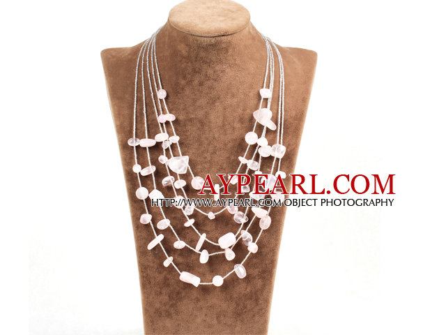 Beautiful Natural White Freshwater Pearl And Crabstick Shape Red Stone Strand Necklace (No Box)