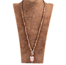 Fashion Natural Brown Freshwater Pearl Colored Glaze Heart Pendant Necklace