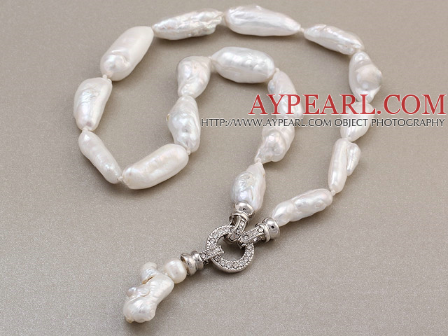 Uregelmessig Fashion Natural White Blister Pearl Knyttet kjede sjarm anheng