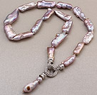 Wholesale Fashion Natural Purple Irregular Blister Pearl Knotted Pendant Charm Necklace