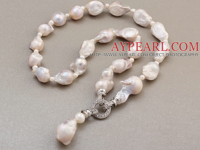 Fashion Natural Painted White Nuclear And Freshwater Pearl Pendant Charm Necklace