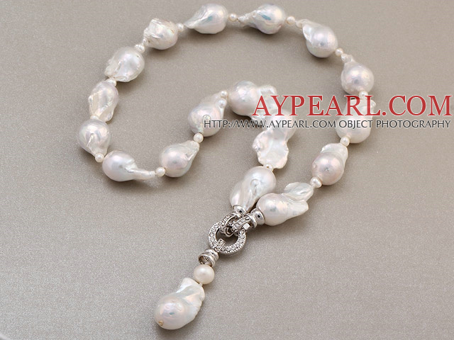Fashion Natural White Nuclear And Freshwater Pearl Pendant Charm Necklace