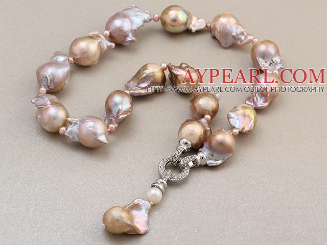 Fashion Natural Purple Nuclear And Freshwater Pearl Pendant Charm Necklace