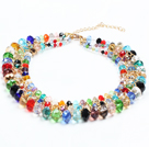 2015 Sommar Style Multi Layer Multi Color Crystal Pärlor Party halsband