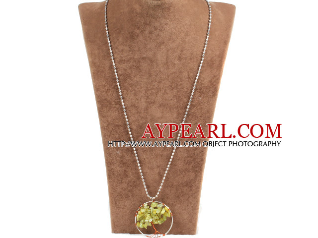 Проводной Петля крючком Мода большой природный агат чипсы Древо желания ожерелье с цепью легированного