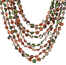 Discount Popular Multilayer Multi Mixed Colorful Shell Necklace With Hollow Ring Closure