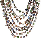 Popular Multilayer Multi Mixed Colorful Shell Necklace With Hollow Ring Closure