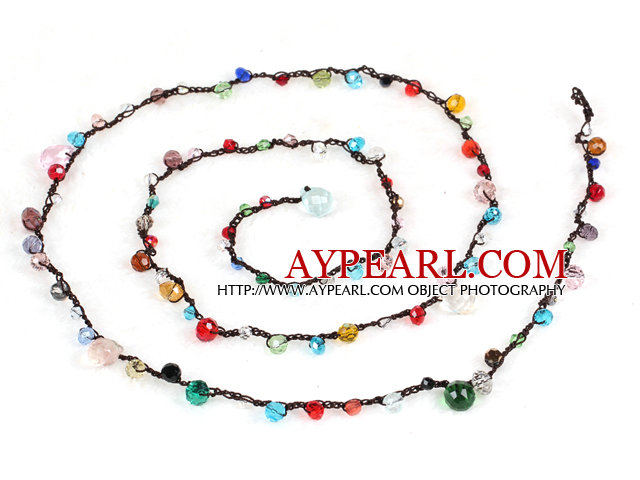 Ganske ny stil Multi Color Long Cyrstal perler halskjede (også kan være armbånd)