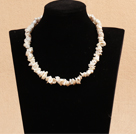 Jolie multicouche filaire Blanc Ab Couleur larme en cristal et collier de fleur ronde Seashell perle