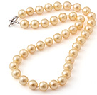 Beliebte 10mm Orange Gelb Seashell Perlen handgeknüpft Strand -Halskette mit Moonight Schließe