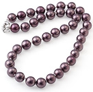 Популярные 10mm Круглый Purple Seashell бусы ручной завязанная Strand ожерелье с Moonight застежка
