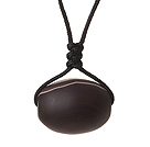 Vintage Style Frosted Banded Agate Pendant Necklace With Adjustable Hand-Knitted Thread