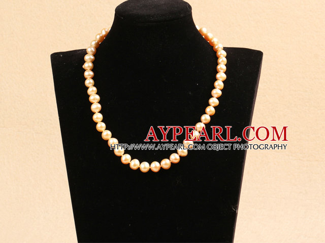 Best Mother Gift Graceful 9-10mm Natural Pink Freshwater Pearl Party Necklace