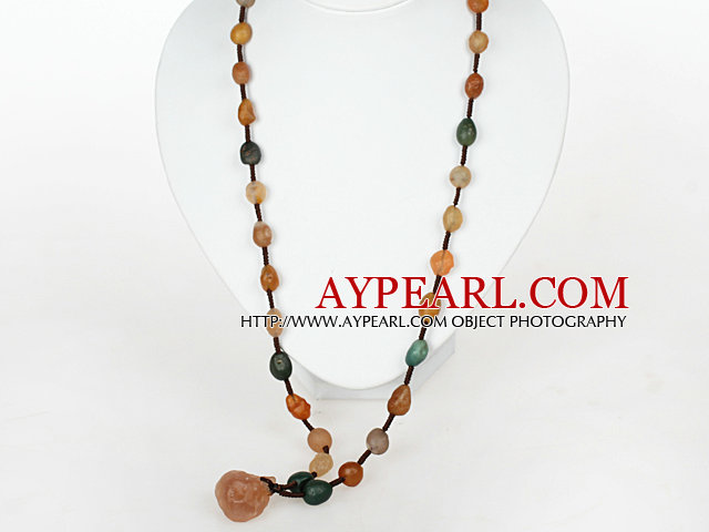 Sautoir style Alashan Agate naturel Avec Brown discussion