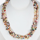 6-7mm Natural Mixed Color Freshwater Pearl Beaded Necklace with Moonlight Clasp