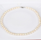 8-9мм природный Круглый Белый пресной воды жемчужина из бисера ожерелья для женщин