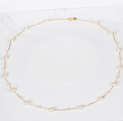 5.5-6mm natürliche runde Weiß Meerwasser Perlenkette mit 18K Goldkette