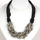 Bold Necklace Multi Strands Flashing Stone Chips Necklace