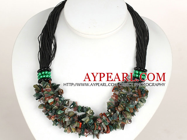 Gras collier multi brins indien Agate Collier Chips