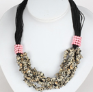 Wholesale Bold Necklace Multi Strands Leopard Spot Chips Necklace