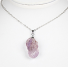 Natural Yellow Amethyst Pixiu Pendant Necklace with Metal Chain
