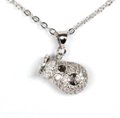 Wholesale White Gold Plated Cute Purse Pendant Necklace with Metal Chain