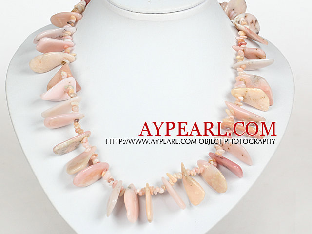 Forme irrégulière Rose Opal Pierre Collier