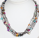 Wholesale Multi Strands Assorted Multi Color Pearl Necklace