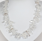 Blanc naturel perles d'eau douce et Collier Crystal Clear