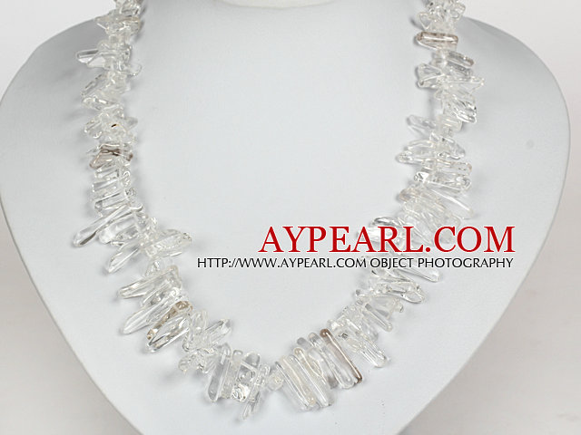 Natural alb de apă dulce Pearl și Crystal Clear colier