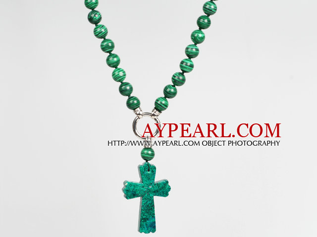 Синтетический павлиньим камнем и Феникс Креста ожерелье