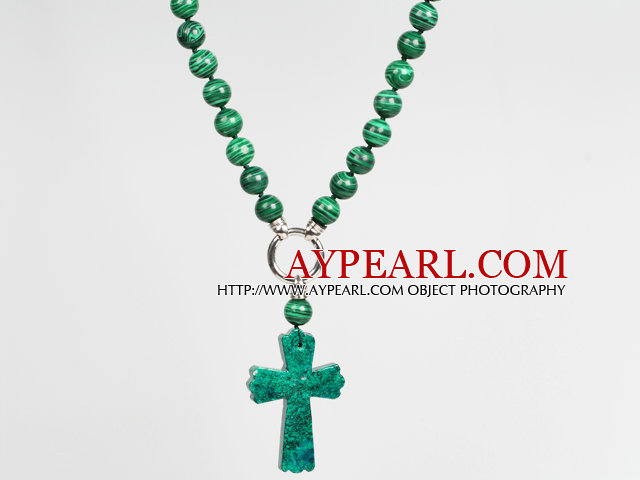 Synthetische Pauw Stone en Phoenix Cross Hanger Collier