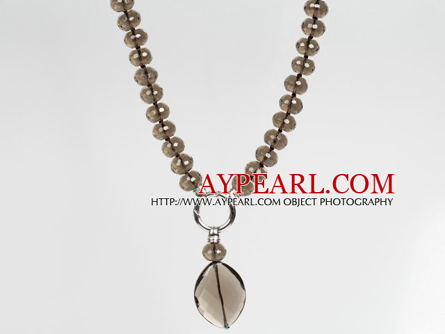 Collier avec pendentif Quartz Fashion Style Naturel Smoky