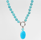 Sponge Kyanite and Blue Ore Pendant Necklace