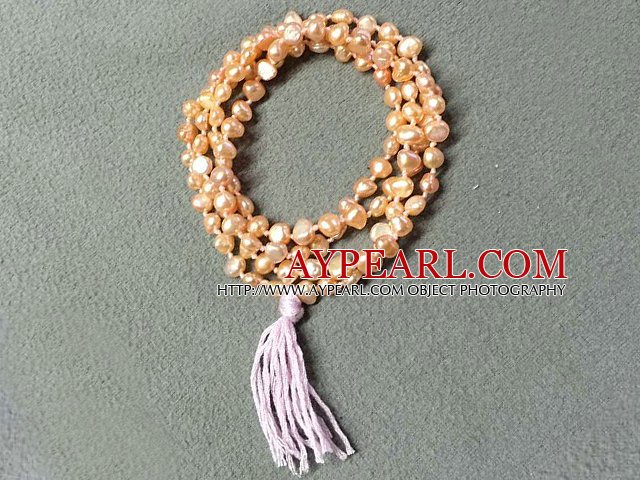 L'arrivée de nouveaux naturel Collier rose de pommes de terre de perles avec Lavande Tassel (peut également être Bracelet)