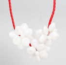 Wholesale Fashion Style White Acrylic Flower Bib Statement Leather Necklace