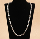 Wholesale Simple Long Style Natural Gray Potato Shape Pearl Necklace / Sweater Chain