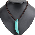 Het Försäljning OX Horn Turquoise hemstickade Halsband