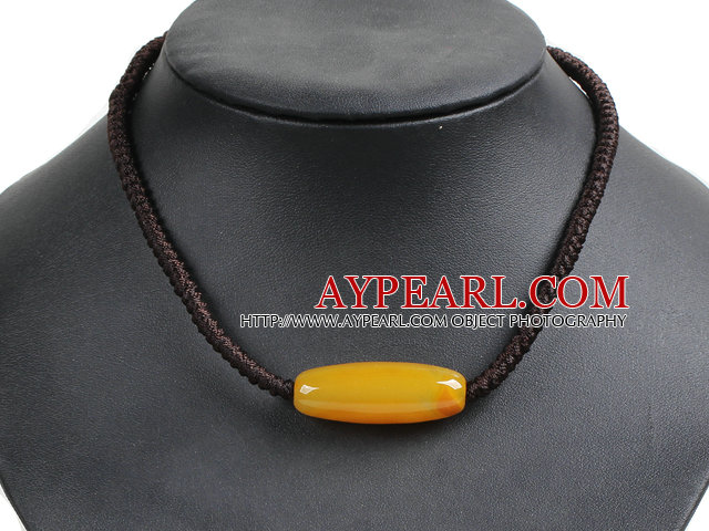 Hot Sale Topaz Agate anheng Hånd Strikket Necklace