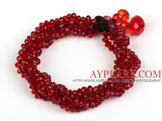 Multi Strands Faceted Red mit bunten Kristall-Armband