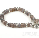 Classic Design Faceted Grau Agate Stretch Armreif