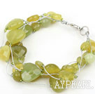 South Korea Jade Bracelet with Silver Color Wire