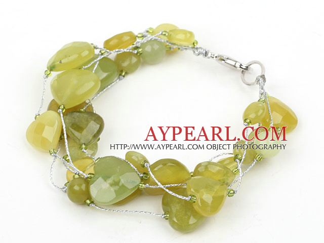 South Korea Jade Bracelet with Silver Color Wire