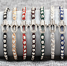7 PCS Trendy Nickel Free Alloyed Hand of Angel Charm Multi Color Thread Hand-Knitted Bracelet (Random Color)