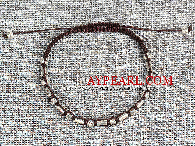 6 PCS Pupular Alloyed Accessory Brown Thread Hand-Knitted Bracelet