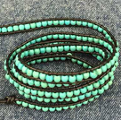 Wholesale Fashion Hot Sale Multi Strands Round Turquoise Beads Wrap Bangle Bracelet