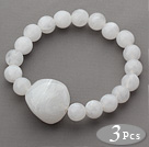 3 Pièces blanc Bracelet Bracelet extensible acrylique (totales 3 pièces)