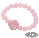 3 Pieces Pink Acrylic Stretch Bangle Bracelet (Total 3 Pieces)