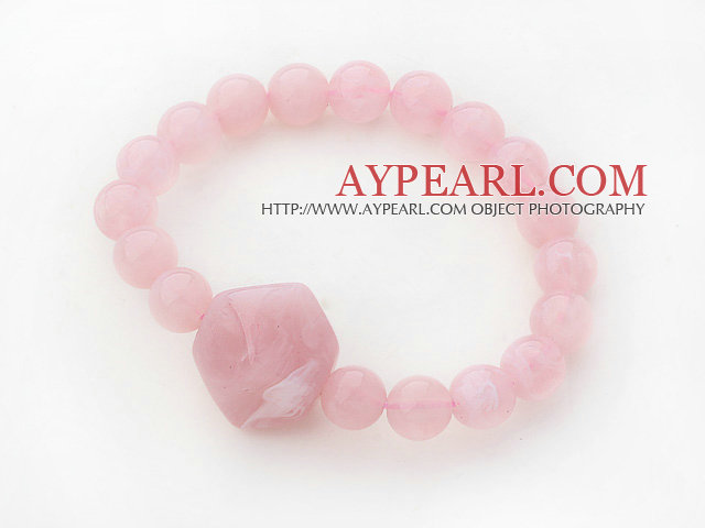 3 Pieces Pink Acrylic Stretch Bangle Bracelet (Total 3 Pieces)