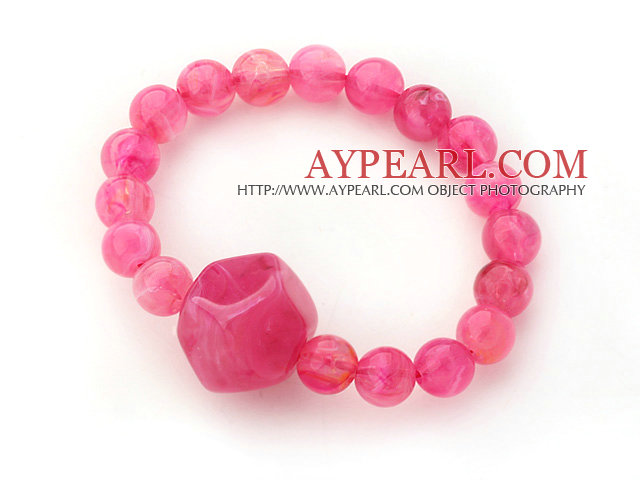 3 Stykker Hop rosa akryl strekk Bangle armbånd (totalt 3 stk)